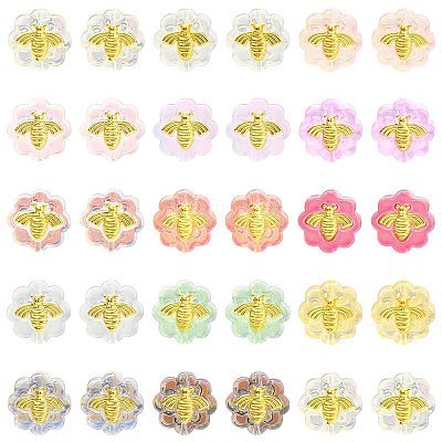 60Pcs 12 Colors Transparent Spray Painted Glass Beads GLAA-CJ0001-85-1