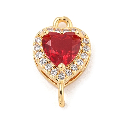 Brass Pave Cubic Zirconia Connector Charms KK-Z072-06G-06-1