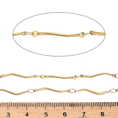 304 Stainless Steel Wavy Bar Link Chains CHS-H116-01F-G-1
