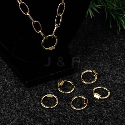 Brass Screw Carabiner Lock Charms KK-T047-06-1