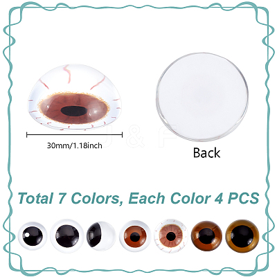 28Pcs 7 Colors Glass Craft Doll Eye DIY-GA0002-85-1