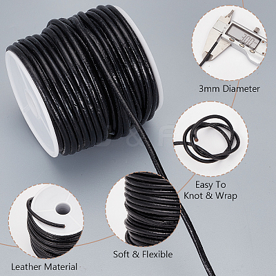 20M Round Cowhide Leather Cord WL-WH0015-01C-02-1