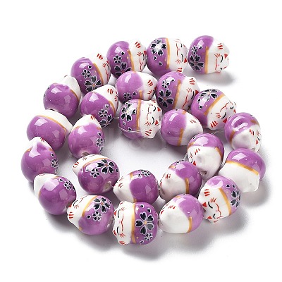 Handmade Printed Porcelain Beads PORC-G004-C10-1