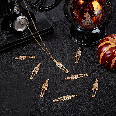 10Pcs Halloween Themed Brass Pendants KK-BBC0015-68C-1
