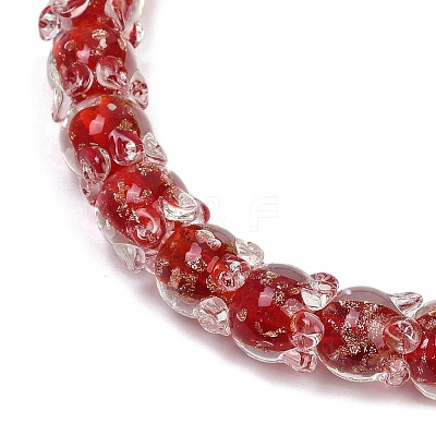 Gold Sand Lampwork Beads Strands LAMP-P069-02A-05-1