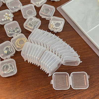 Mini Transparent Plastic Beads Containers PW-WG74209-01-1