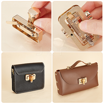 4 Pcs 2 Style Alloy Bag Twist Lock FIND-WR0008-04-1