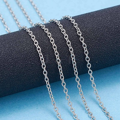 Non-Tarnish 3.28 Feet 304 Stainless Steel Cable Chains X-CHS-F006-02B-P-1