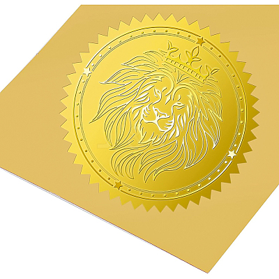 Plastic Self Adhesive Gold Foil Embossed Stickers DIY-WH0211-175-1