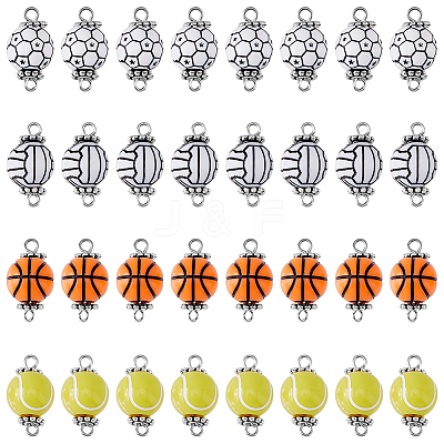 80Pcs 4 Styles Acrylic Ball Connector Charms FIND-HY0001-66-1