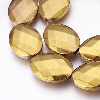 Electroplated Non-magnetic Synthetic Hematite Beads Strands G-P392-V06-1