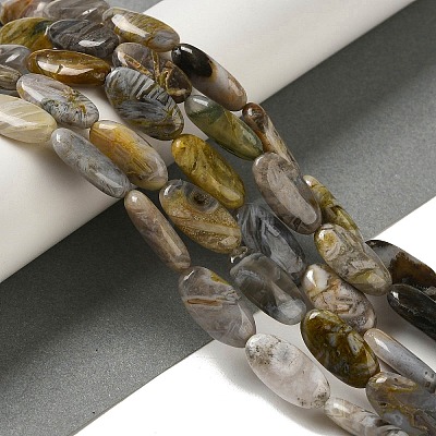Natural Bamboo Leaf Agate Beads Strands G-NH0014-B01-03-1