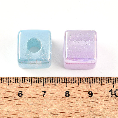 Transparent UV Plating Acrylic Beads OACR-I015-33-1