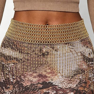 Summer Beach Plastic Mesh Tassel Skirt Body Chains for Sexy Bikini WG0979A-01-1