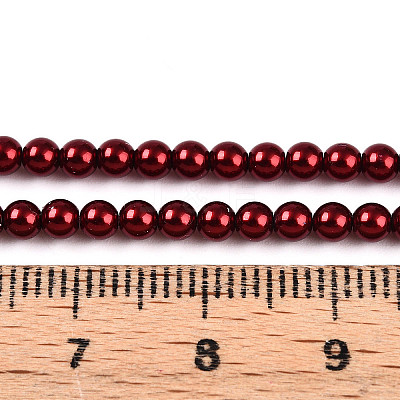 Baking Paint Pearlized Glass Pearl Bead Strands HY-N002-3mm-A13-1