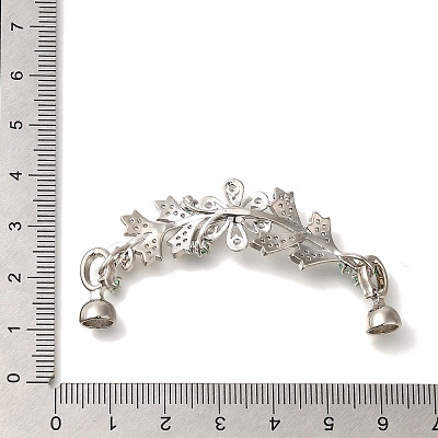Brass Micro Pave Cubic Zirconia Fold Over Clasps KK-K389-005P-1