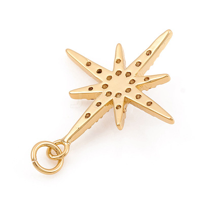Brass Micro Pave Cubic Zirconia Charms ZIRC-G169-06G-1