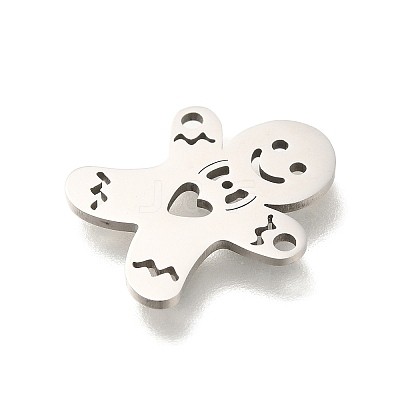 201 Stainless Steel Laser Cut Connector Charms STAS-R132-10P-1
