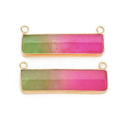 Natural Quartz Crystal Connector Charms G-N326-111-1