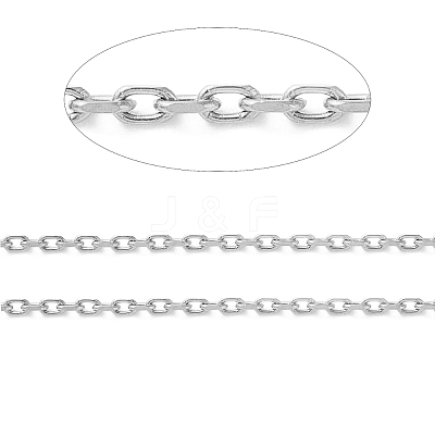 Tarnish Resistant 304 Stainless Steel Faceted Cable Chains CHS-G027-03P-1