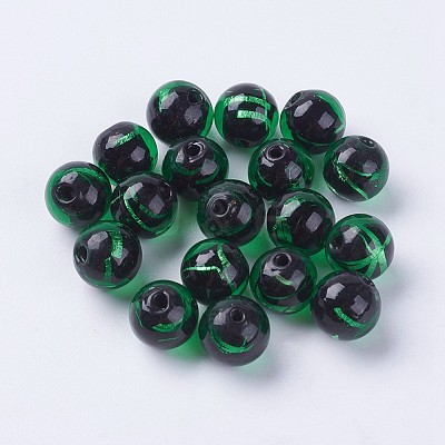 Handmade Silver Foil Lampwork Beads LAMP-J089-Q08-1