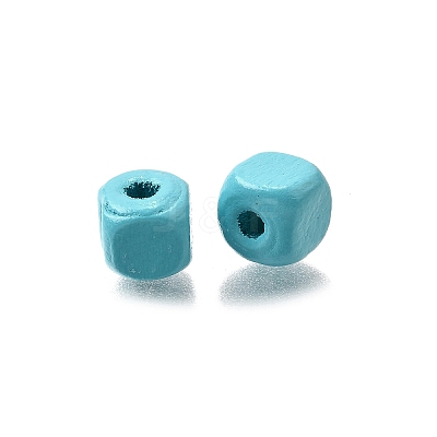Spray Painted Wooden Beads WOOD-P021-01A-26-1