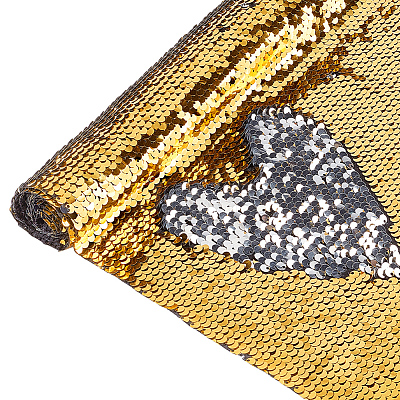 PET Double-sided Flip Sequin Fabric DIY-WH0888-037C-1