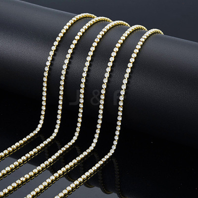 Brass Rhinestone Strass Chains CHC-N017-003B-C08-1