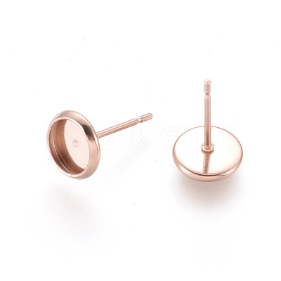304 Stainless Steel Stud Earring Settings STAS-K131-A-01RG-1
