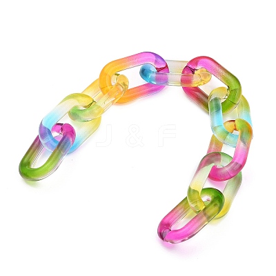 Handmade Two Tone Transparent Acrylic Cable Chains AJEW-JB00840-05-1