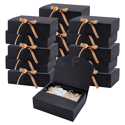 Cardboard Paper Gift Packing Boxes with Goldenrod Ribbon CON-WH0107-60C-1