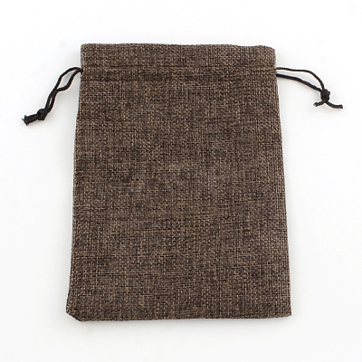 Polyester Imitation Burlap Packing Pouches Drawstring Bags X-ABAG-R004-14x10cm-10-1