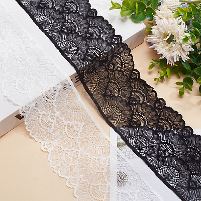 8 Yards 2 Colors Polyester Embroidery Lace Trim OCOR-FG0001-84-1