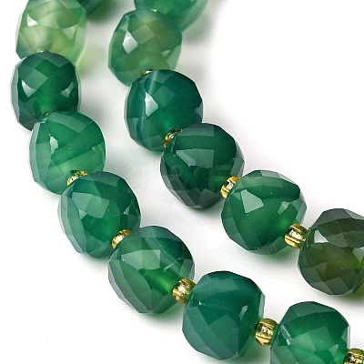 Natural Dyed & Heated Green Onyx Agate Beads Strands G-Q010-A16-01-1