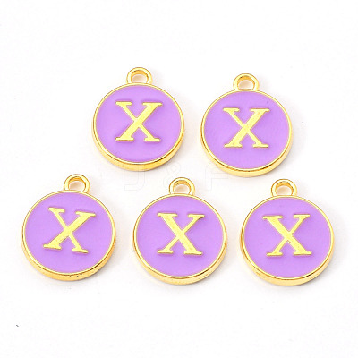 Golden Plated Alloy Enamel Charms X-ENAM-S118-10X-1