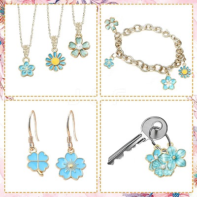 60Pcs 10 Styles Alloy Enamel Pendants FIND-CJ0002-33-1