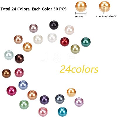 Eco-Friendly Dyed Glass Pearl Round Beads HY-PH0011-02-8mm-1