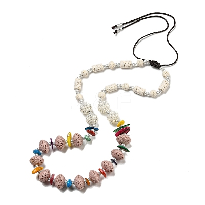 Dyed Lava Rock with Shells NJEW-Z031-01A-1