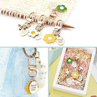 9Pcs Alloy Enamel Pendants Keychains HJEW-NB0001-52-1