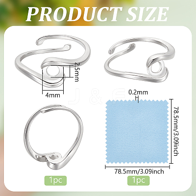 1Pc Sterling Silver Ring Components STER-BC0002-53B-1