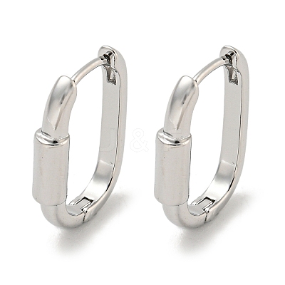 Brass Hoop Earrings EJEW-L211-010N-P-1