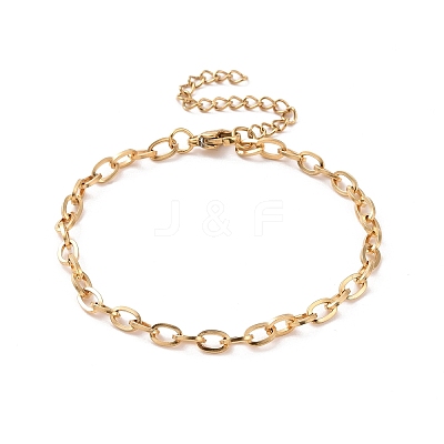 PVD Vacuum Plating 304 Stainless Steel Cable Chain Bracelet for Men Women BJEW-E031-05C-G-1