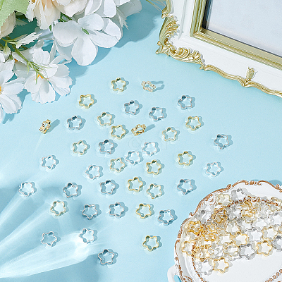 40Pcs 4 Styles Brass Beads Frame KK-AR0004-55-1