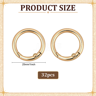 32Pcs Alloy Spring Gate Rings FIND-ME0003-23G-1