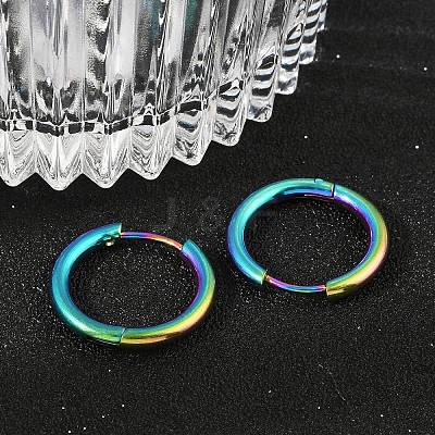 202 Stainless Steel Huggie Hoop Earrings EJEW-F111A-18mm-RC-1
