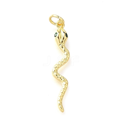 Brass Micro Pave Cubic Zirconia Pendants KK-V007-007G-03-1