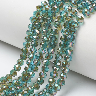 Electroplate Glass Beads Strands EGLA-A034-T6mm-J06-1