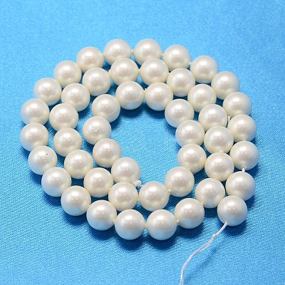 Round Shell Pearl Bead Strands BSHE-L011-10mm-A013A-1