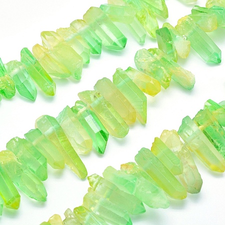 Electroplated Natural Quartz Crystal Beads Strands G-P368-06B-1