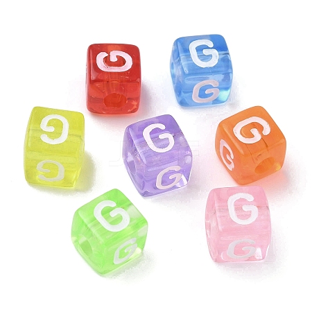 Spray Painted Transparent Acrylic Beads MACR-K365-07G-1